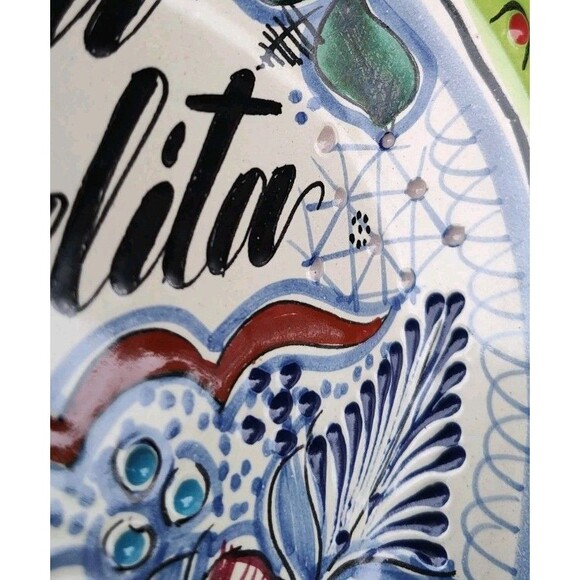 Talavera Mexican Pottery Oval Plate La Casa De Abuelita Grandma's House Platter - Picture 5 of 9